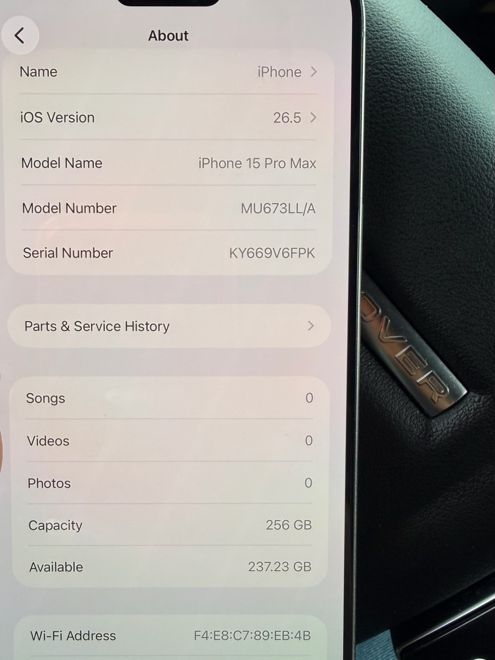 Car Phone Display in Vehicle
